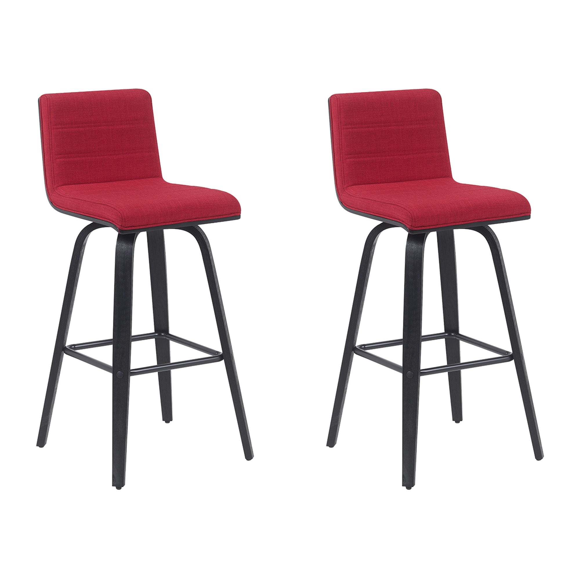 Vienna - Modern Swivel Bar Height Stool - Black Brushed Wood Frame