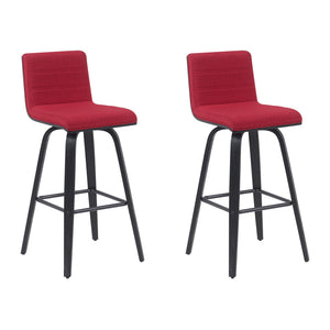 Vienna - Modern Swivel Bar Height Stool - Black Brushed Wood Frame