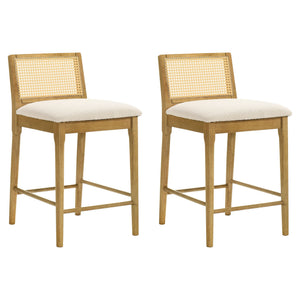 Tobias - Coastal Modern Wood Counter Height Kitchen Bar Stool