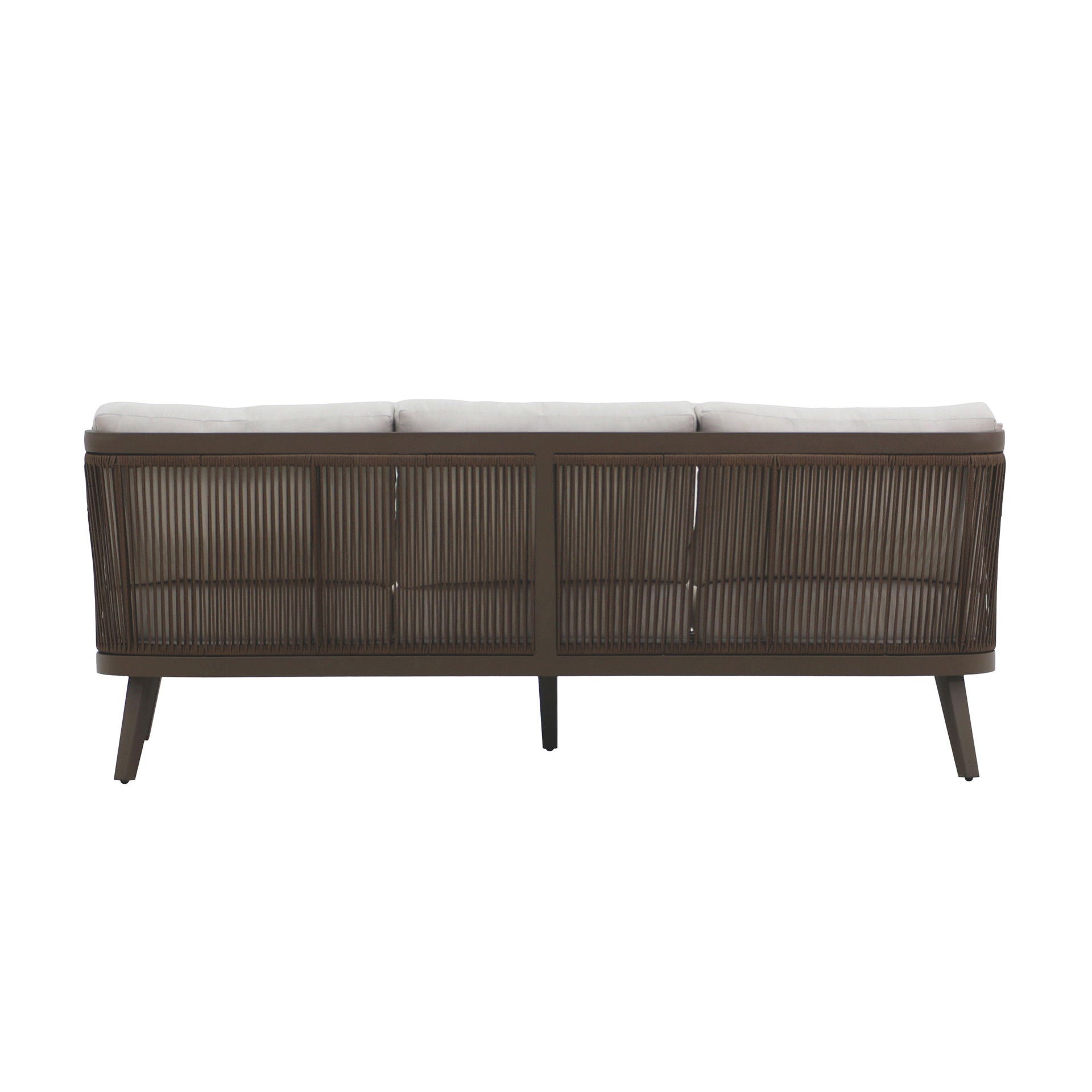 Genova - Patio Sofa With Two Accent Pillows - Gray