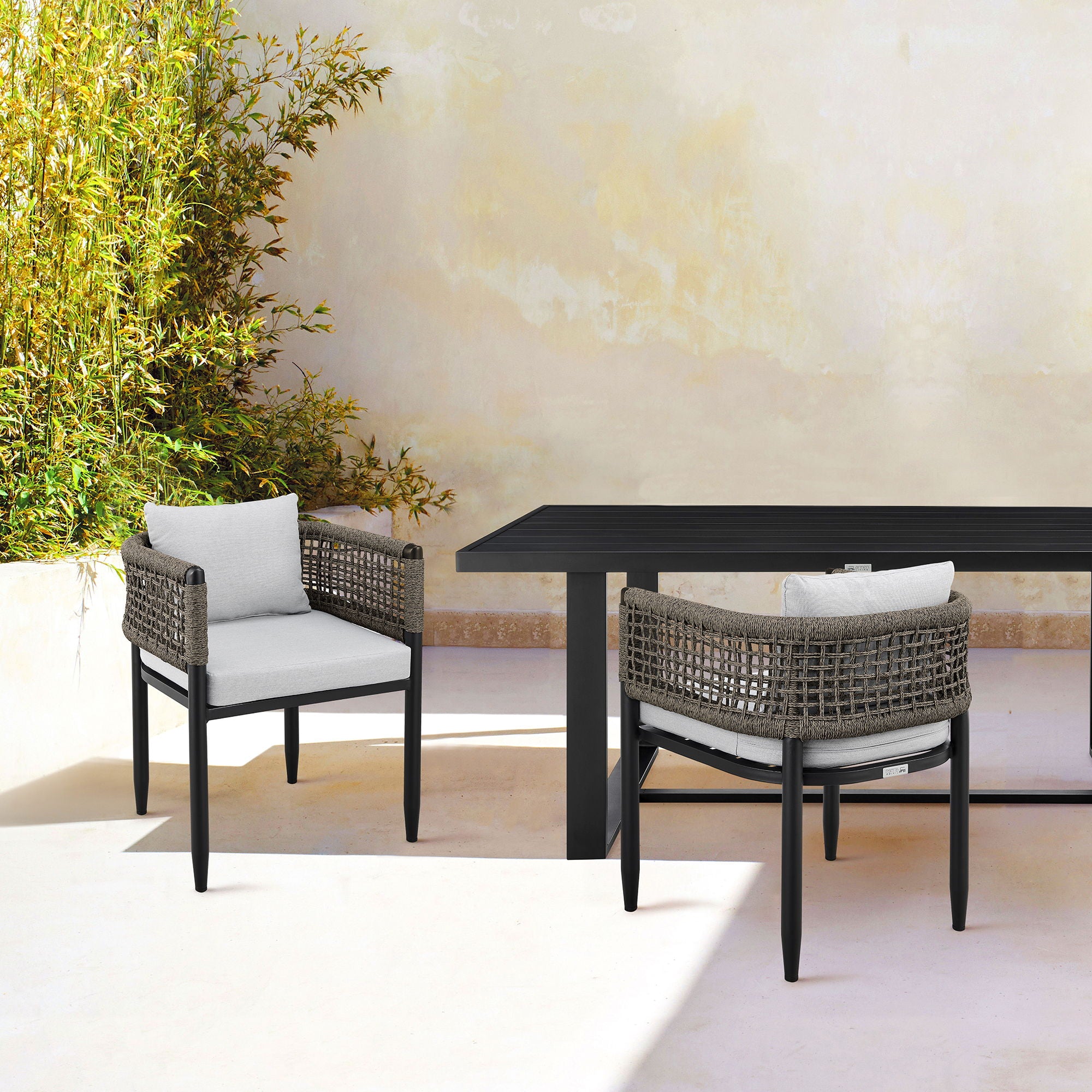 Alegria - Outdoor Patio Dining Chair With Cushions (Set of 2) - Gray