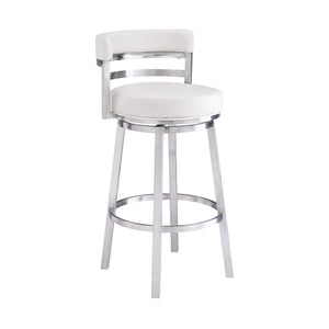 Titana - Swivel Faux Leather And Brushed Stainless Steel Bar Stool