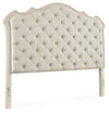 Arlendyne - Queen Upholstered Panel Headboard - Antique White