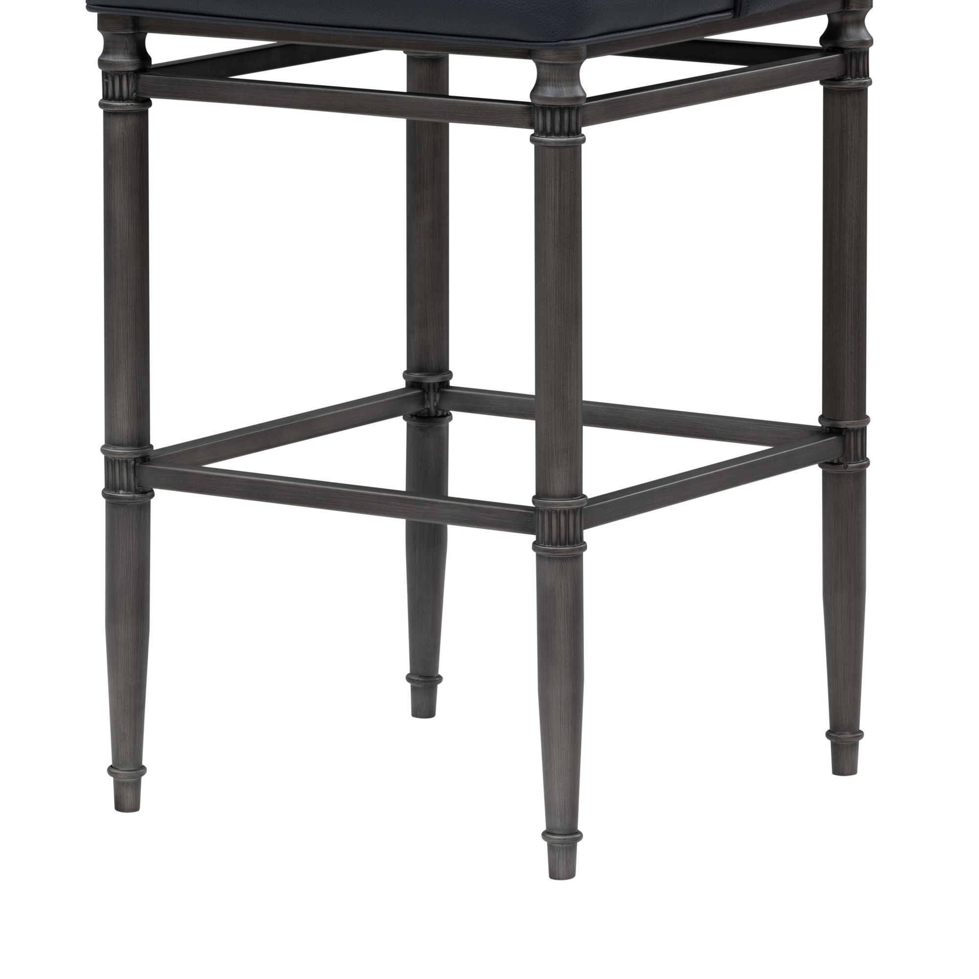 Marvin - Steel Frame Faux Leather Upholstered Bar Height Barstool