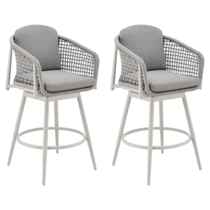 Rhodes - Outdoor Patio Swivel Counter Stool Set