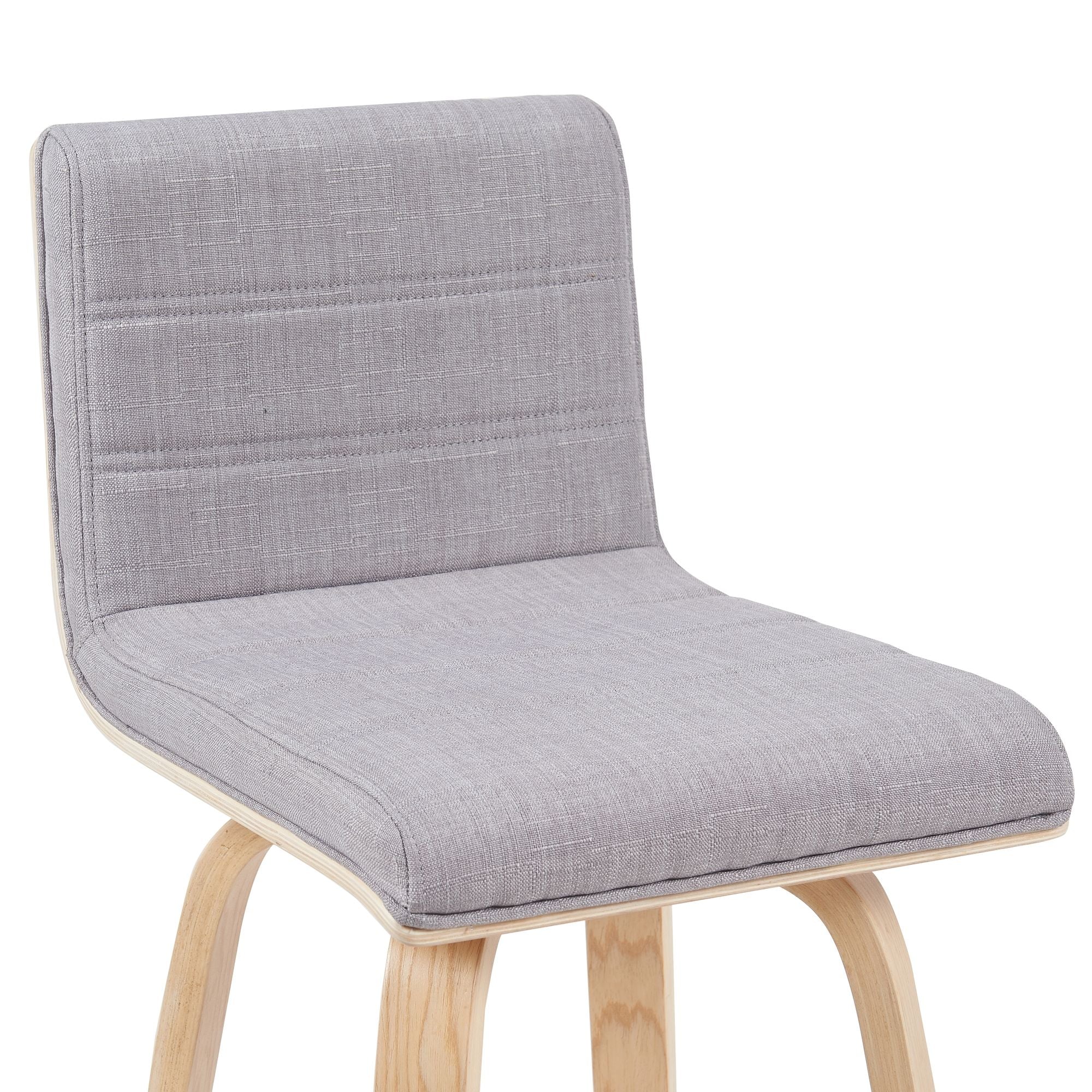Vienna - Modern Swivel Bar Height Stool - Patterned Oak Wood Frame