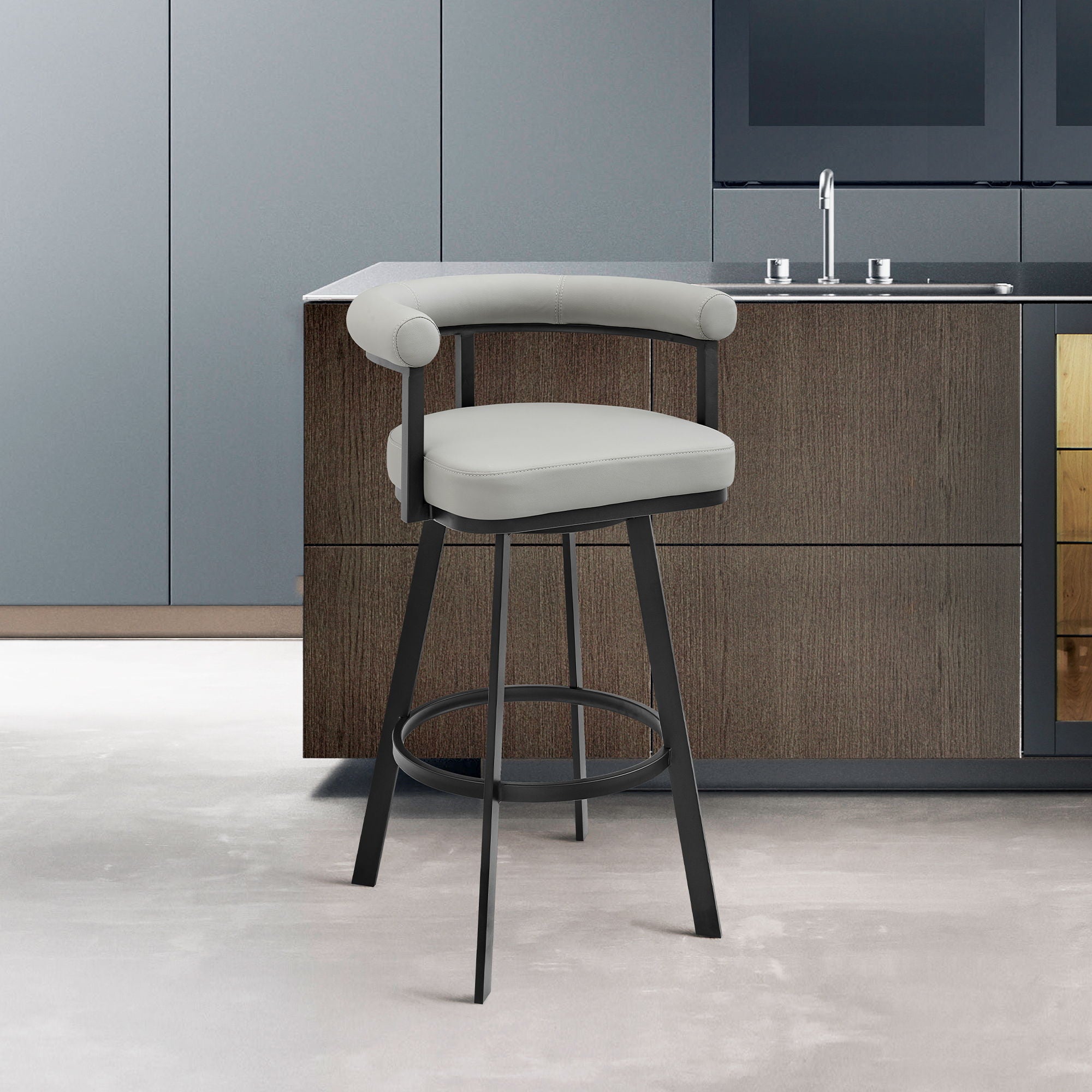 Magnolia - Swivel Stool - Black Metal