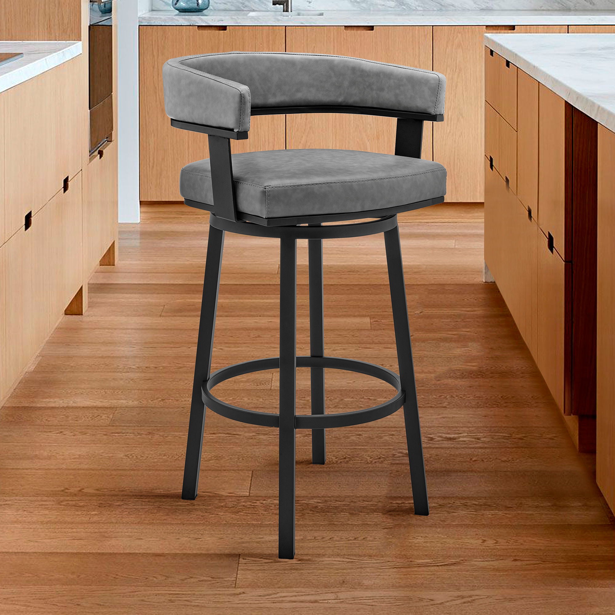 Cohen - Swivel Bar Stool - Black Finish