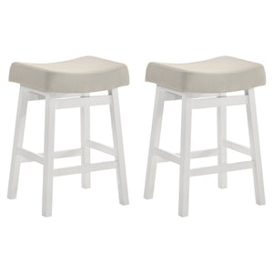 Lenon - Modern Farmhouse Wood Counter Height Kitchen Bar Stool