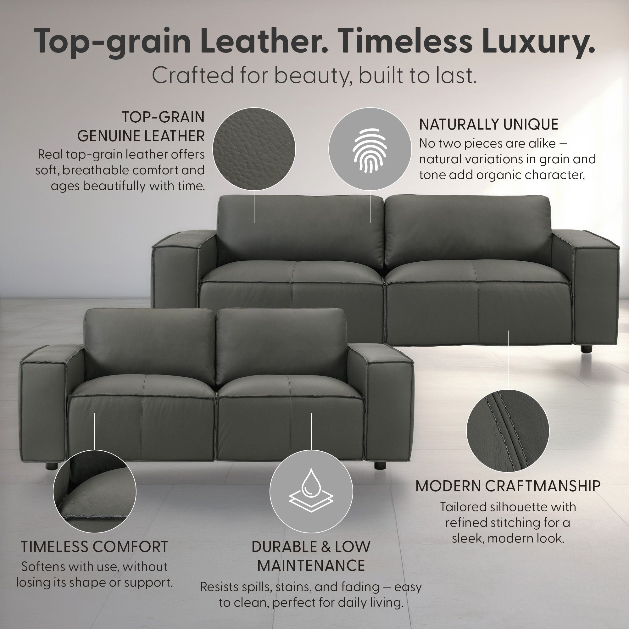 Clayton - 2-Piece Living Room Set (Sofa & Loveseat)