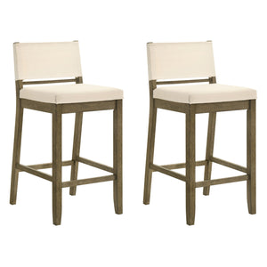 Yaneli - Contemporary Natural Wood Bar Height Kitchen Bar Stool