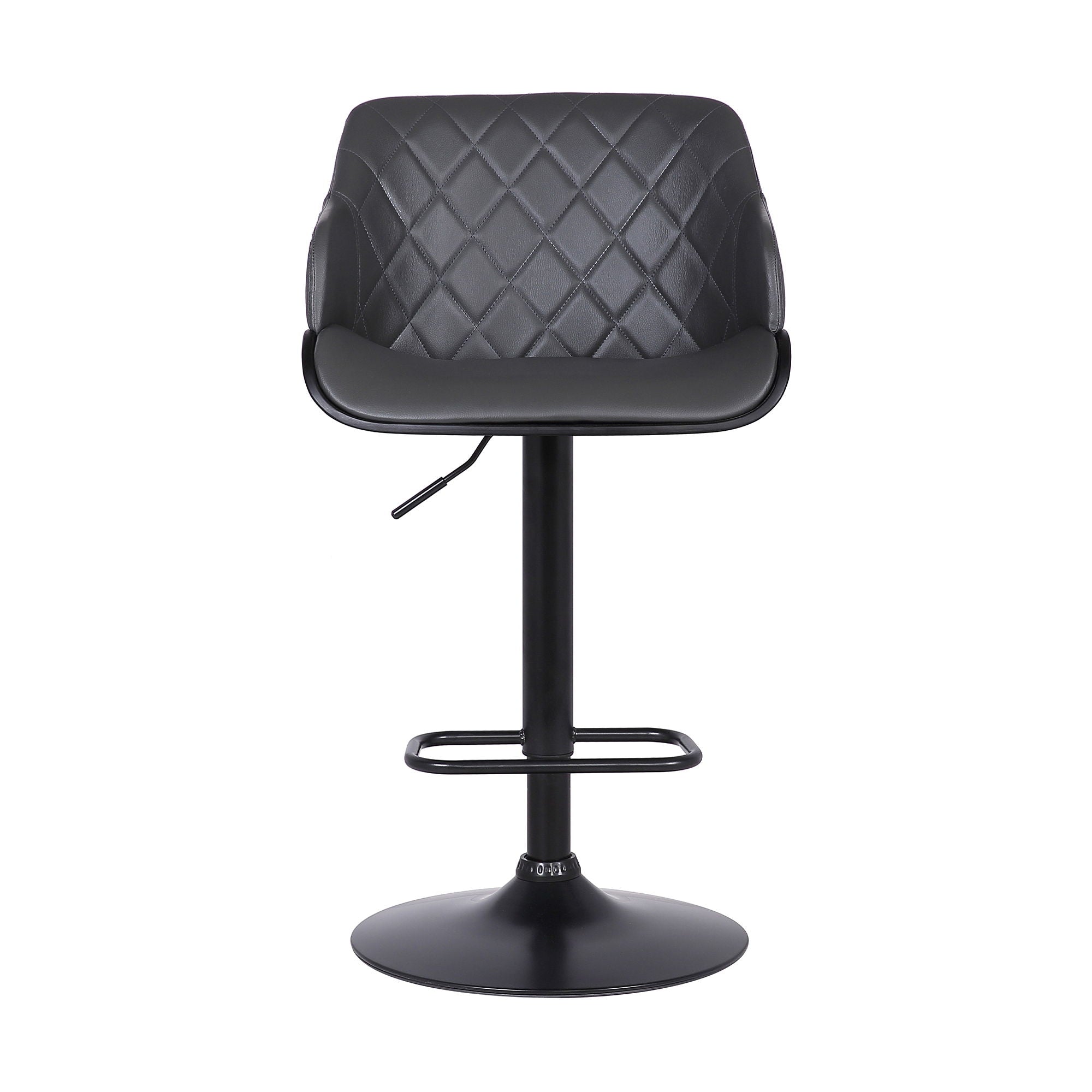 Toby - Adjustable Height Swivel Bar Stool - Black / Gray