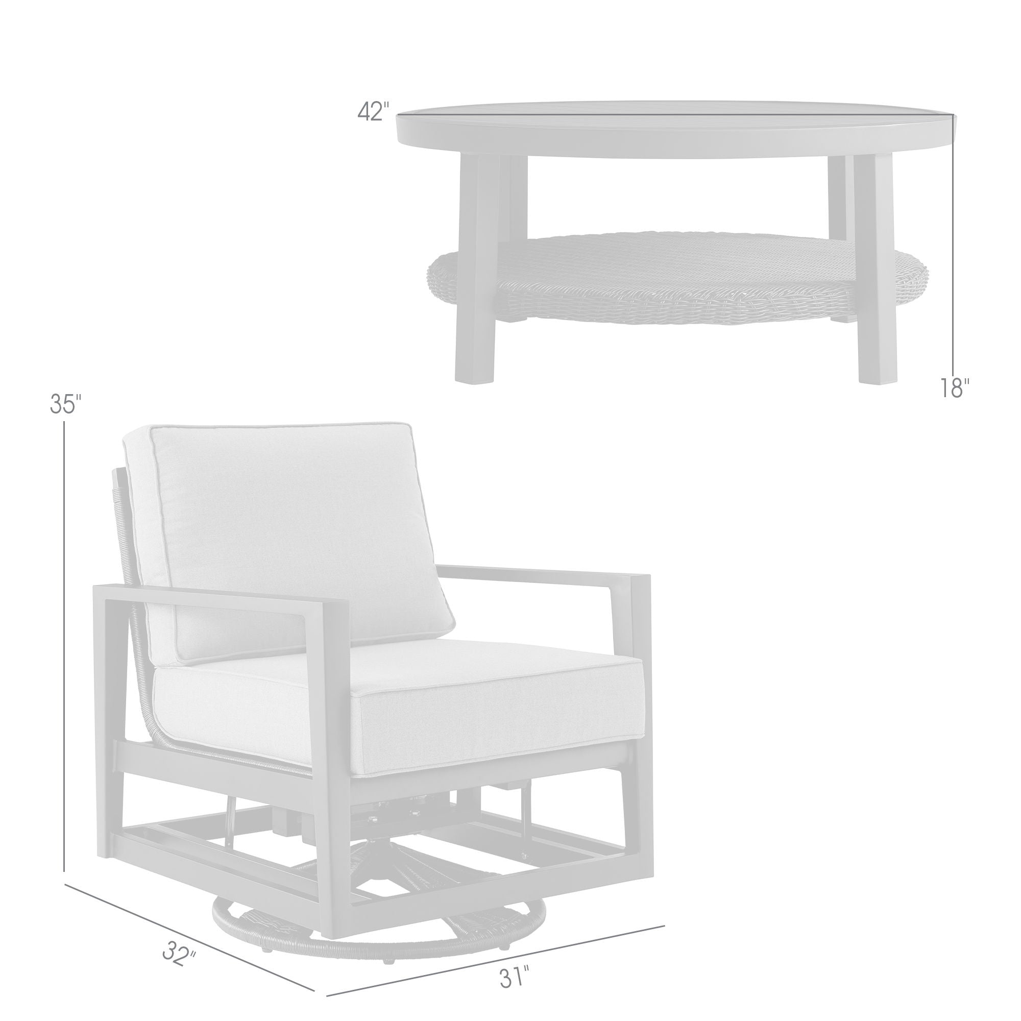 Cayman - Aluminum Outdoor Seating Set With Cushion