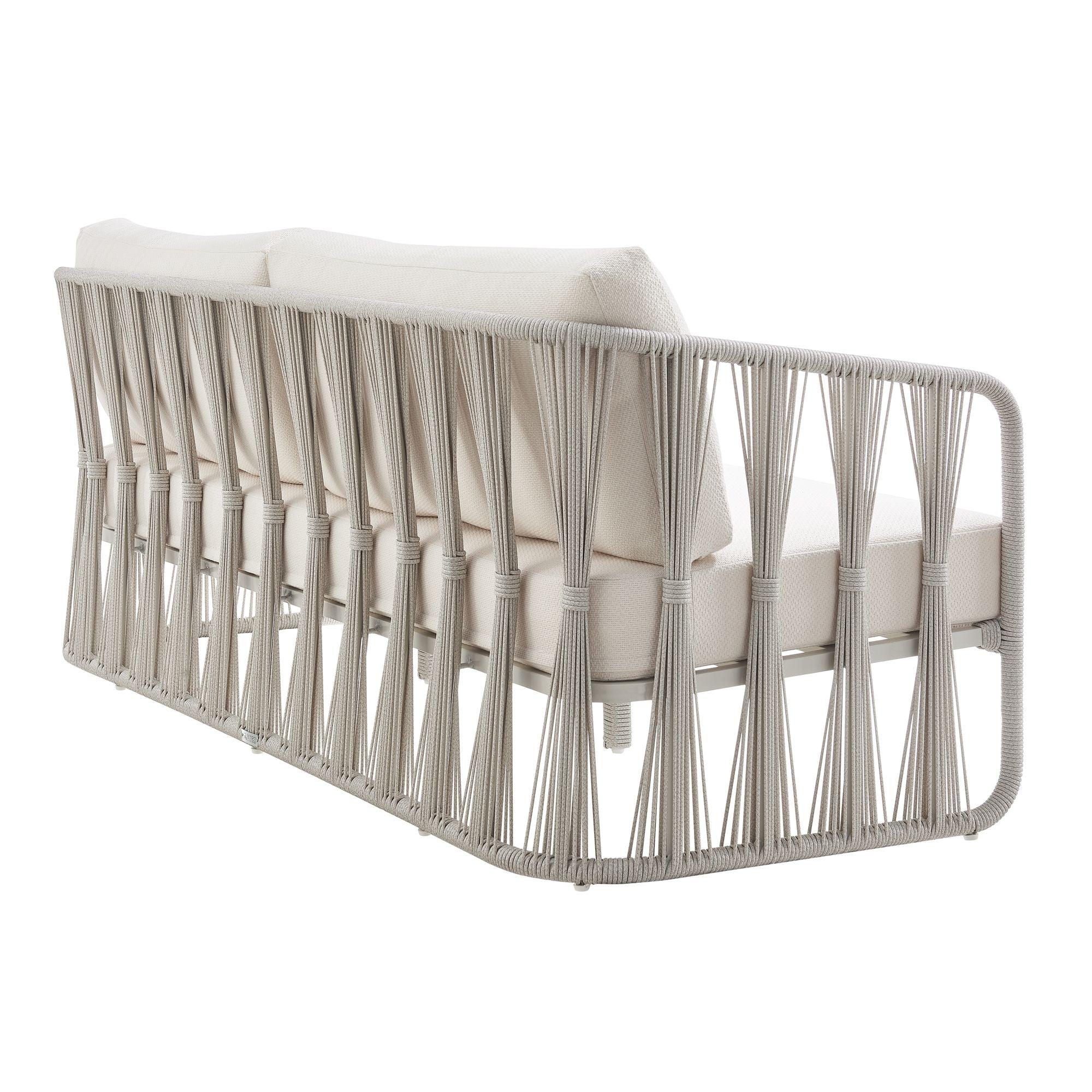 Breeze - Metal Outdoor Sofa With Cushions - Pearl / Cream