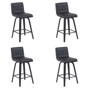 Vienna - Modern Counter Height Swivel Bar Stool - Black Brushed Wood Frame
