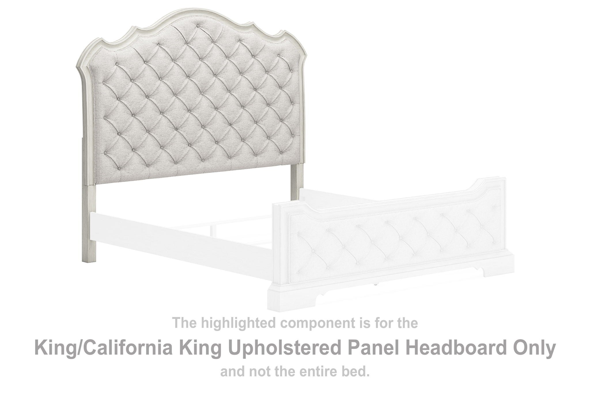 Arlendyne - King / Cal King Upholstered Panel Headboard - Antique White