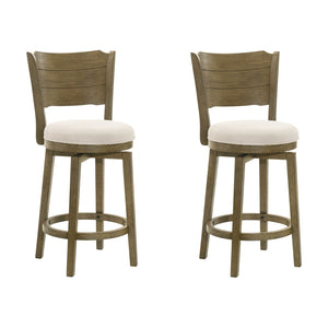 Winsley - Coastal Modern Swivel Wood Counter Height Kitchen Bar Stool