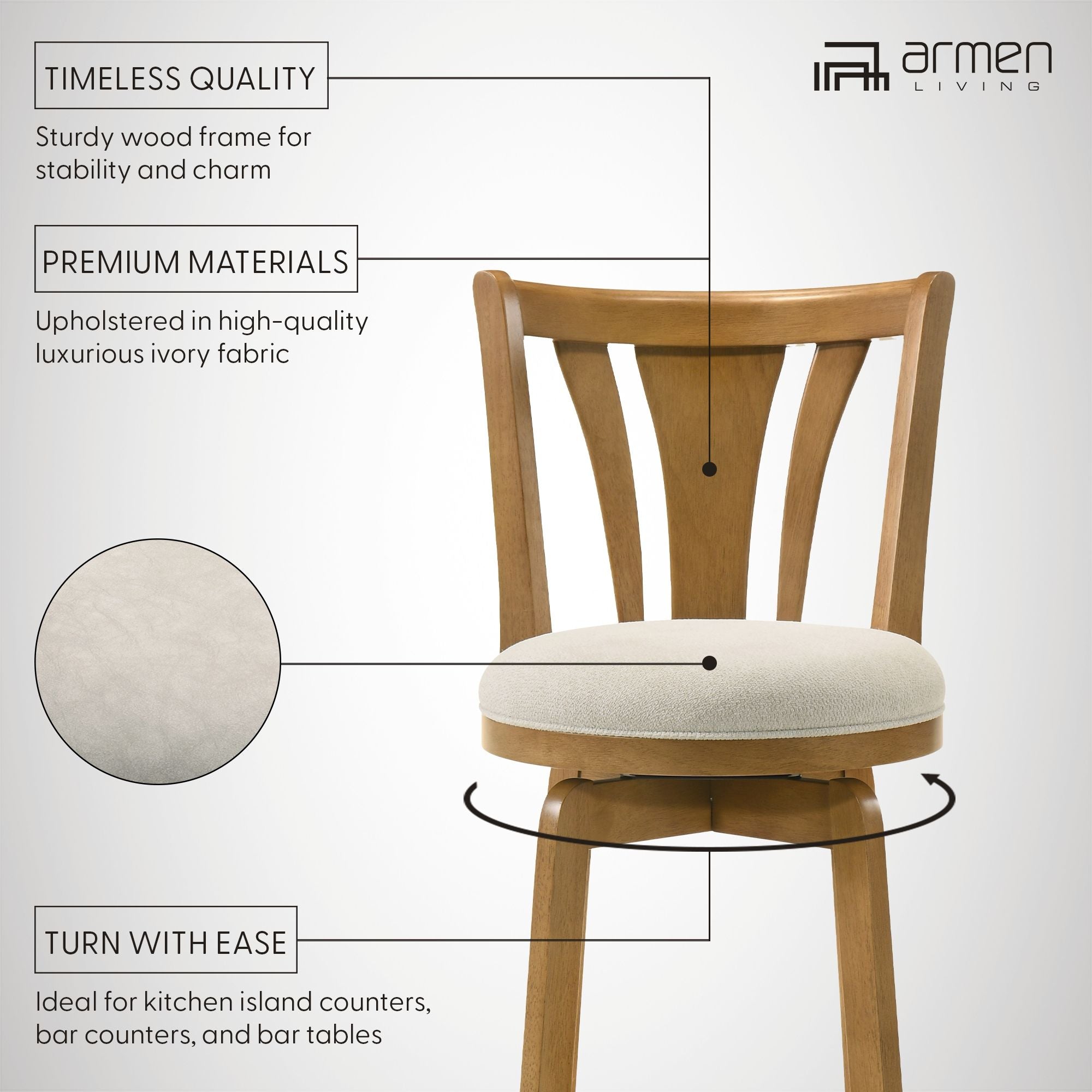 Elle - Swivel Counter Stool