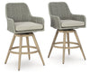 Seton Creek - Barstool With Cushion (Set of 2) - Beige / Gray