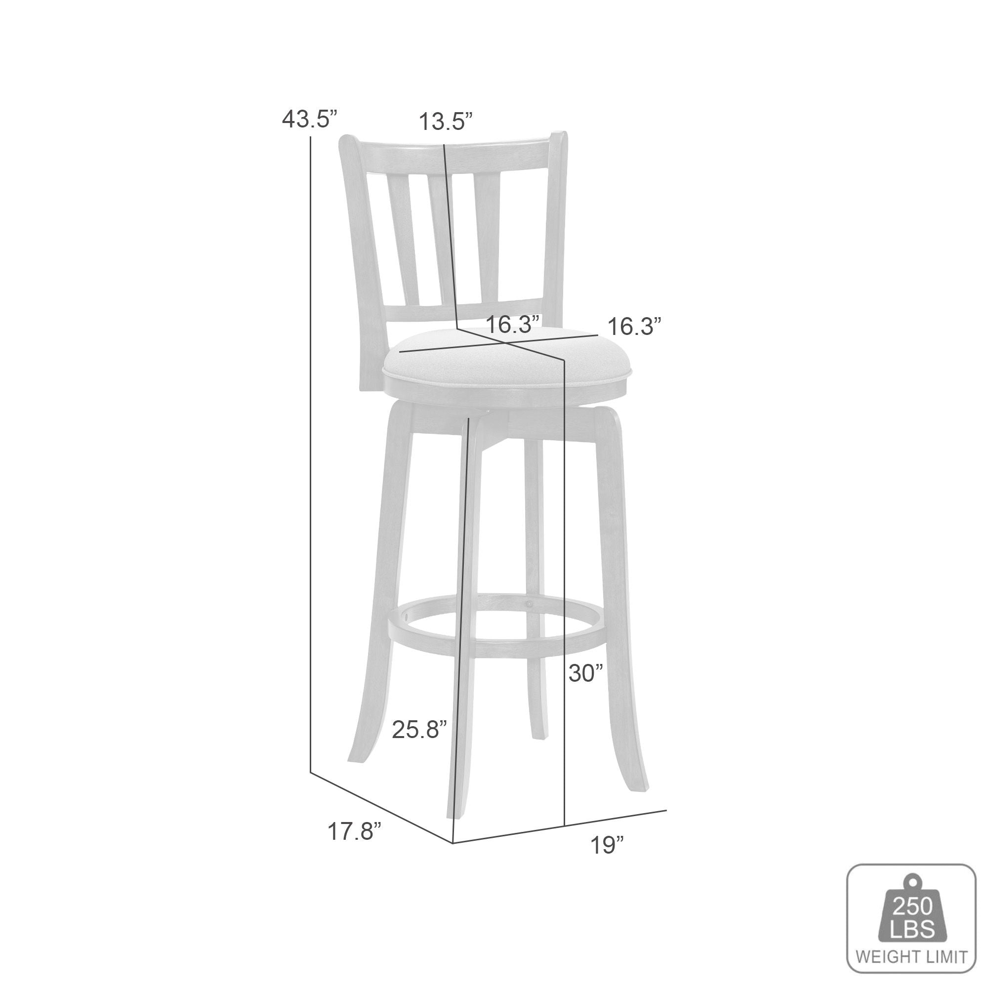 Wren - Modern Farmhouse Swivel Wood Bar Height Kitchen Bar Stool