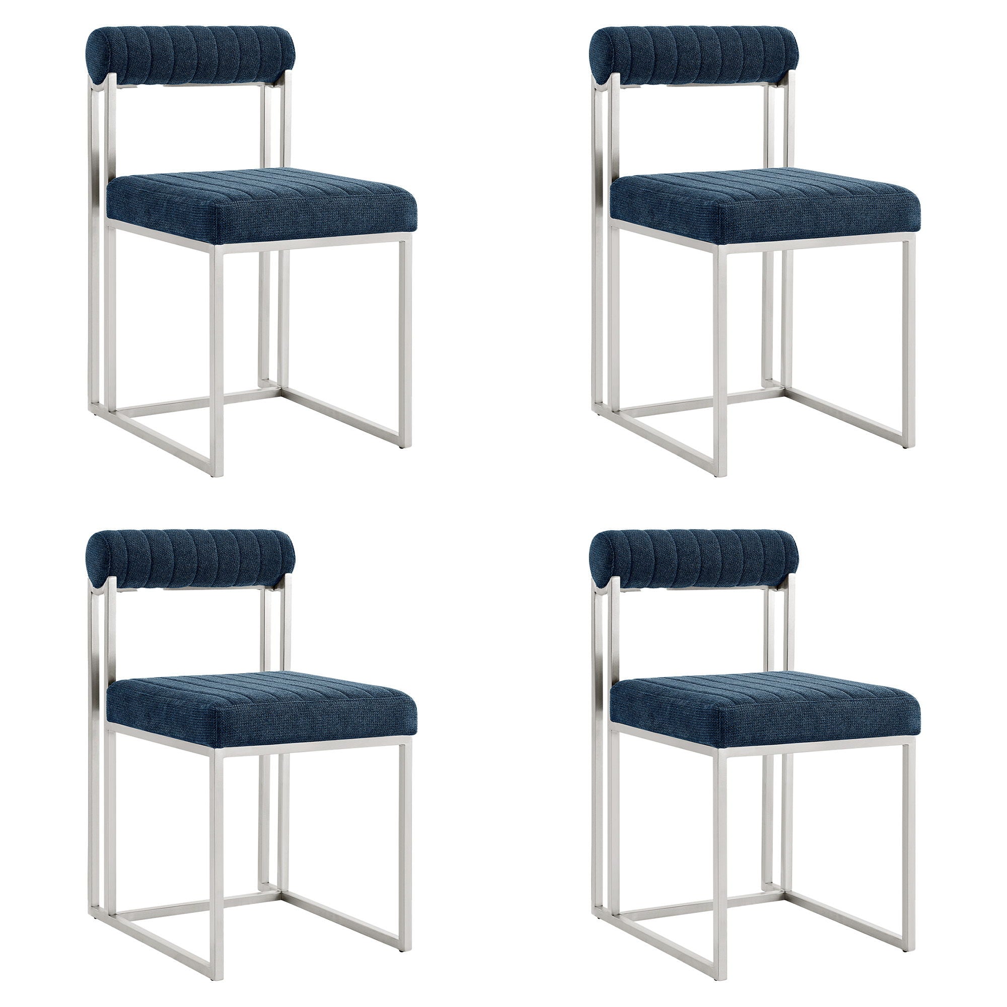 Anastasia - Dining Room Chair Set With Brushed Silver Frame