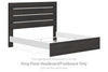 Hollivern - King Panel Headboard/Footboard - Dark Gray
