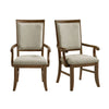 Phillipe - Dining Arm Chair With Fabric (Set of 2) - Cherry And Gray