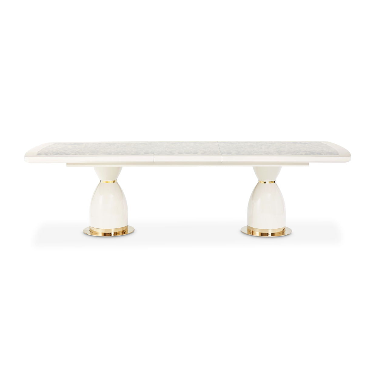 Lisbon - Double Pedestal Dining Table - Silken Matte Cream