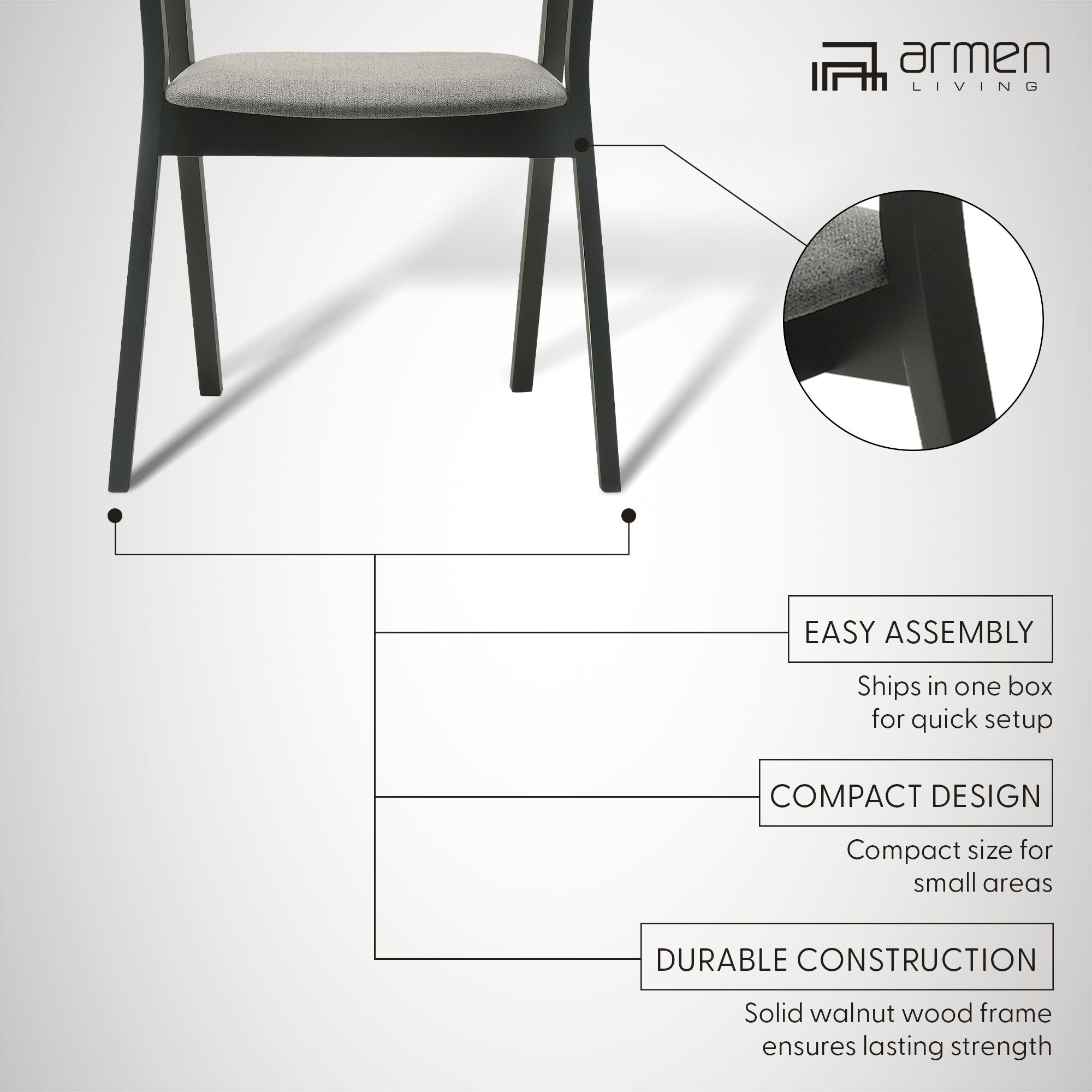 Santana - Wood Dining Chair With Black Frame