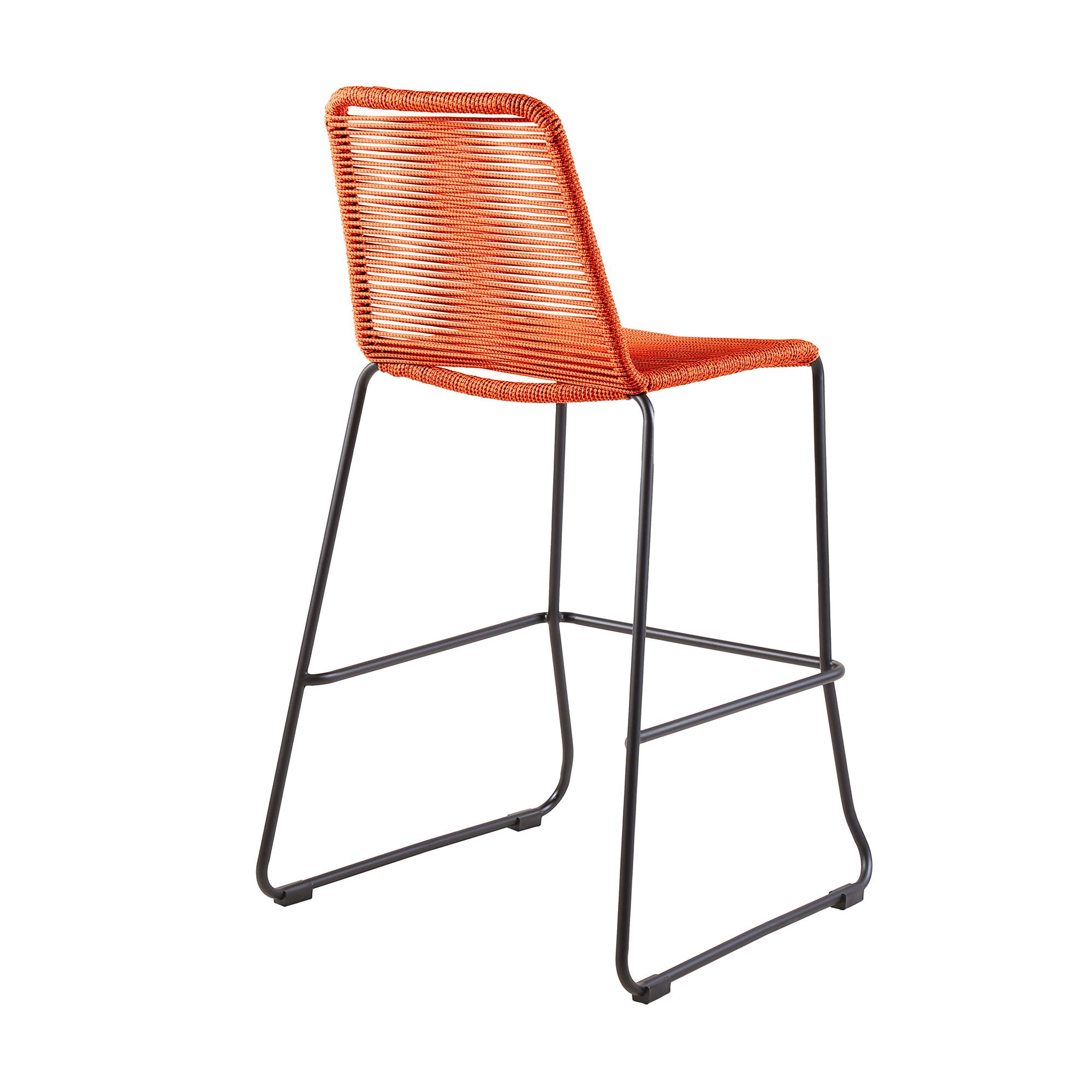 Shasta - 30" Outdoor Metal And Rope Stackable Barstool