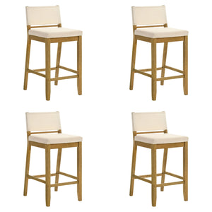 Yaneli - Contemporary Natural Wood Bar Height Kitchen Bar Stool