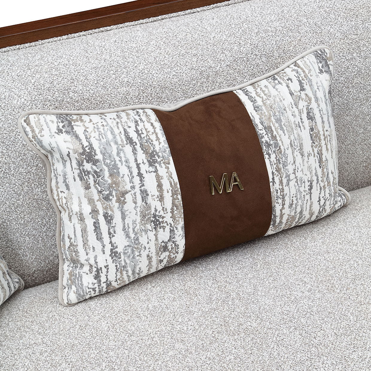 Houston - Sofa - Pebble / Walnut