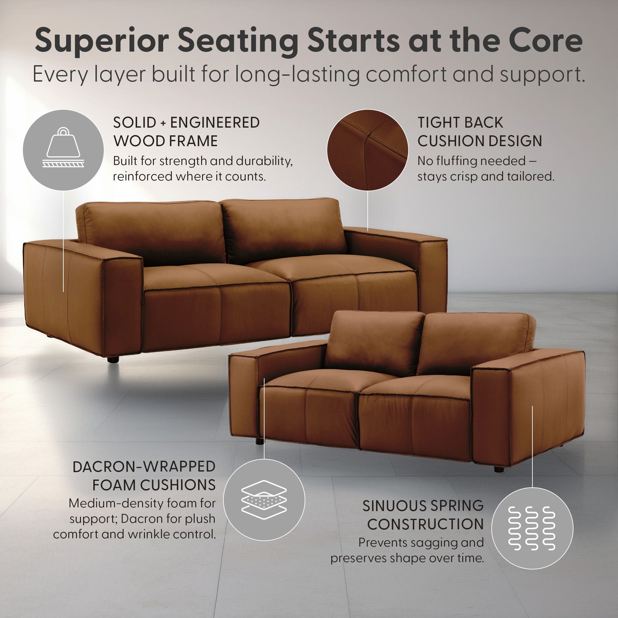 Clayton - 2-Piece Living Room Set (Sofa & Loveseat)