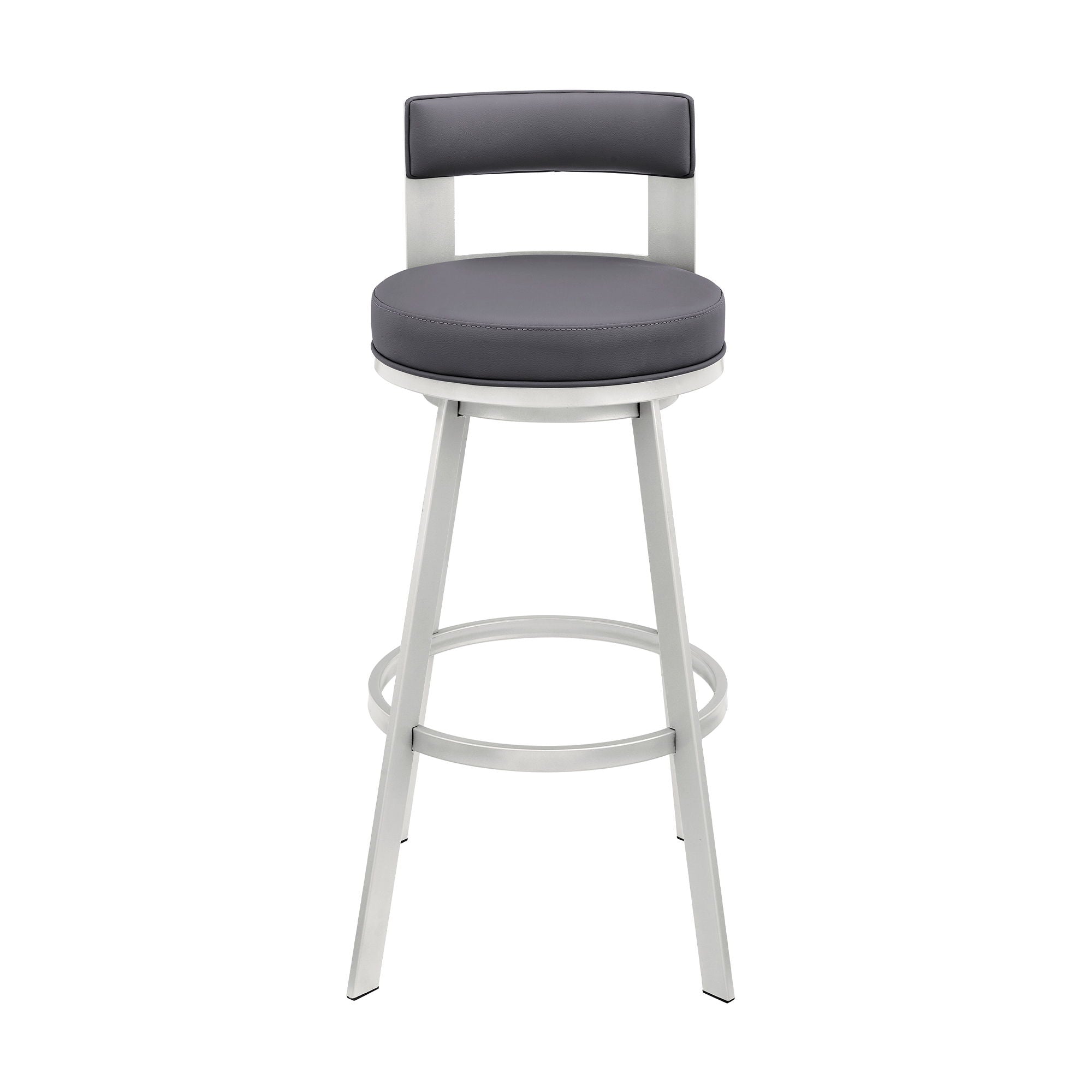 Lynof - Swivel Bar Stool - Brushed Stainless Steel Finish