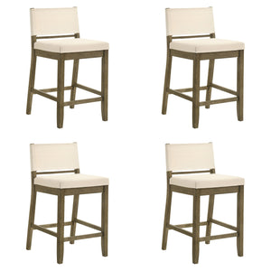 Yaneli - Contemporary Natural Wood Counter Height Kitchen Bar Stool