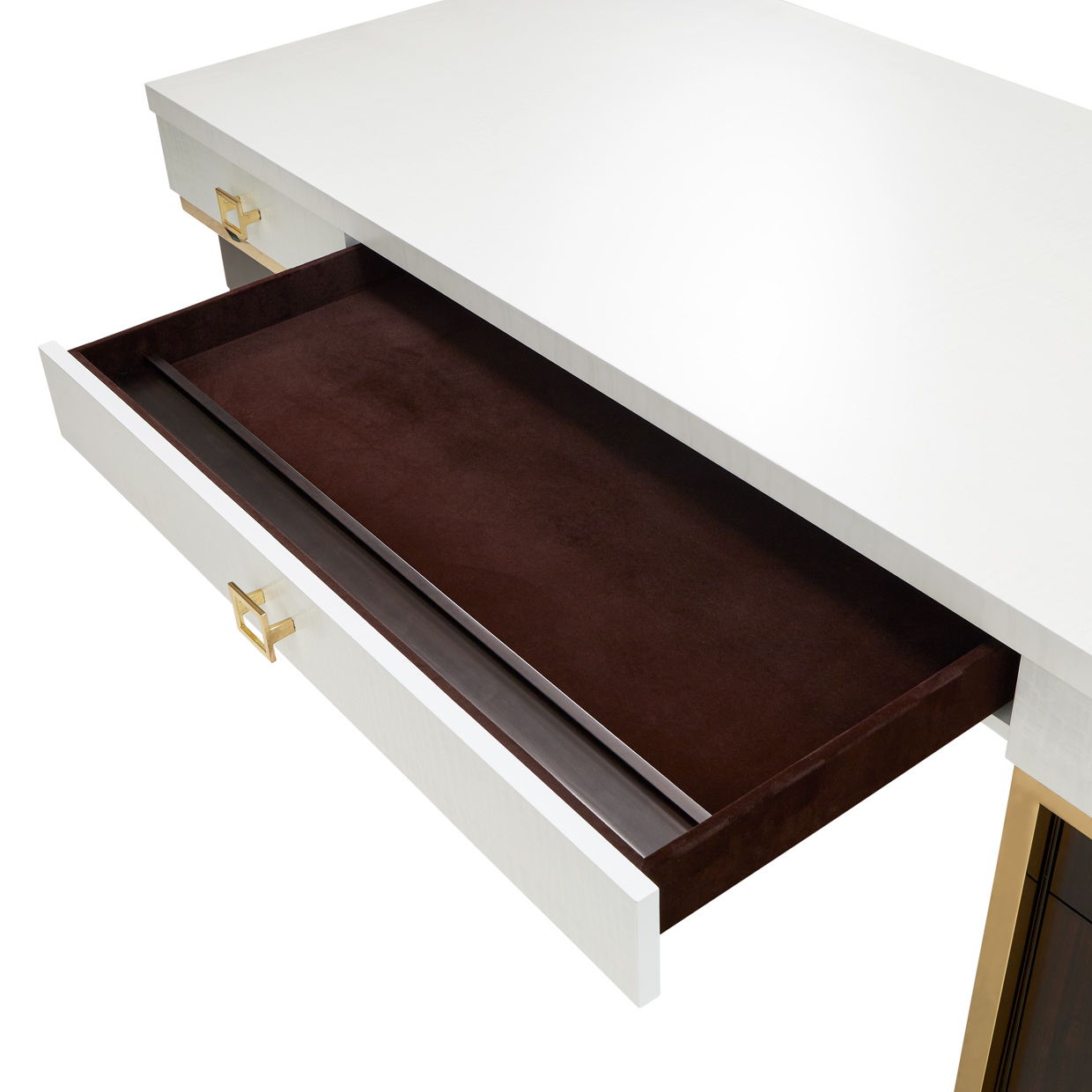Belmont Place - Desk - White / Dark Brown