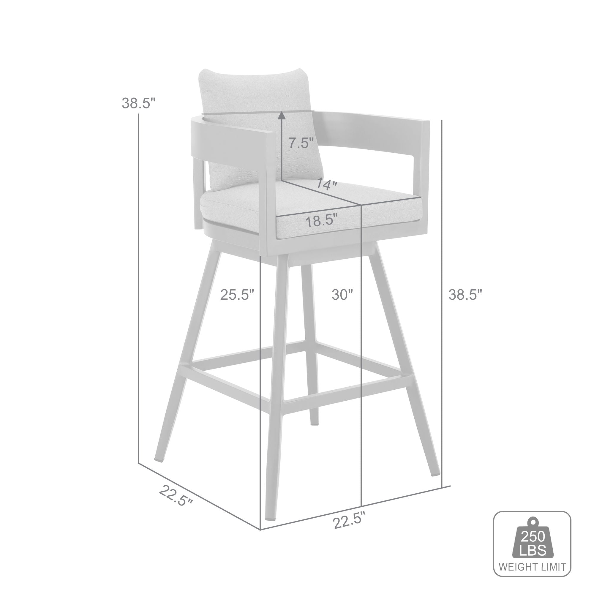 Menorca - Outdoor Patio Swivel Bar Stool