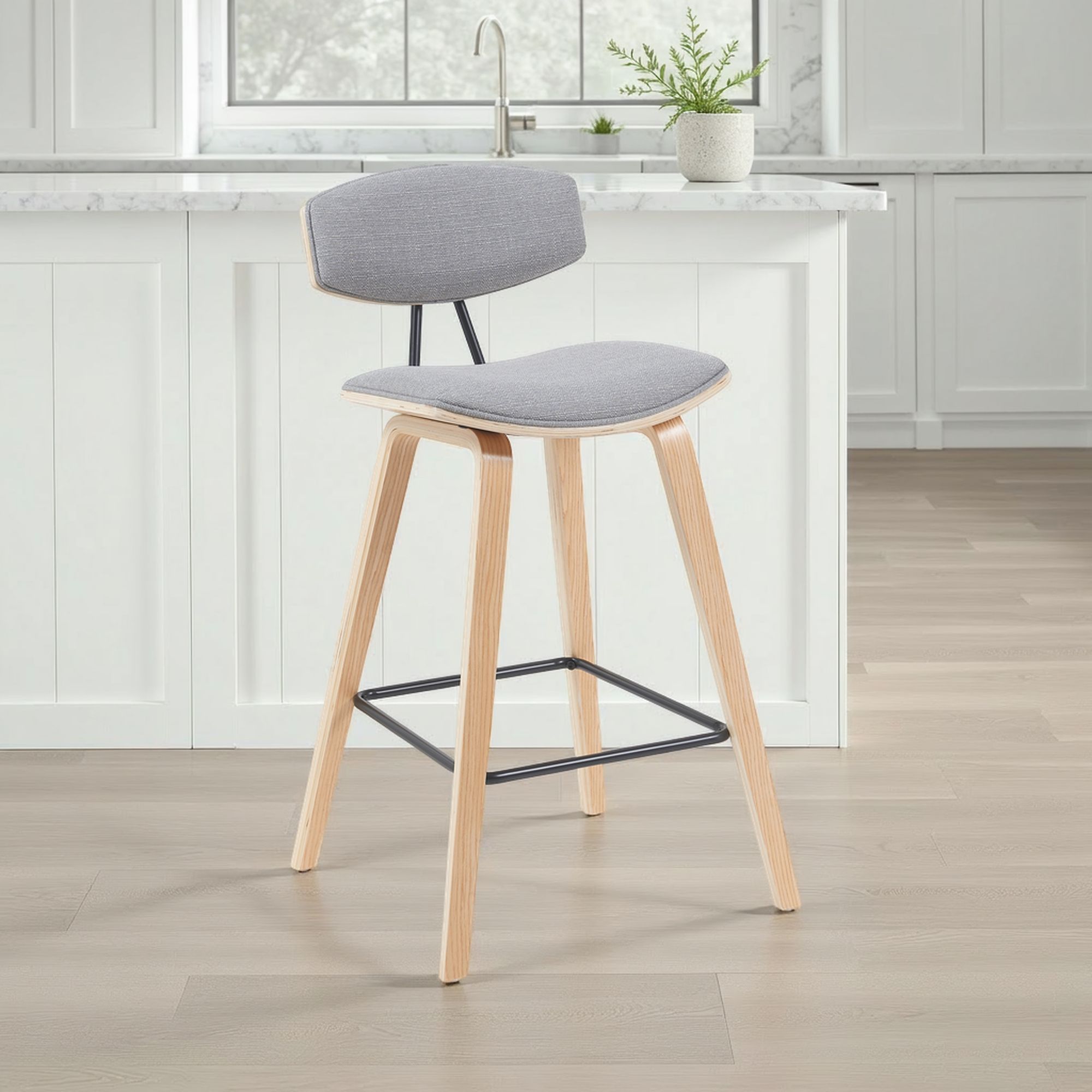 Fox - Swivel Counter Height Stool - Light Brown