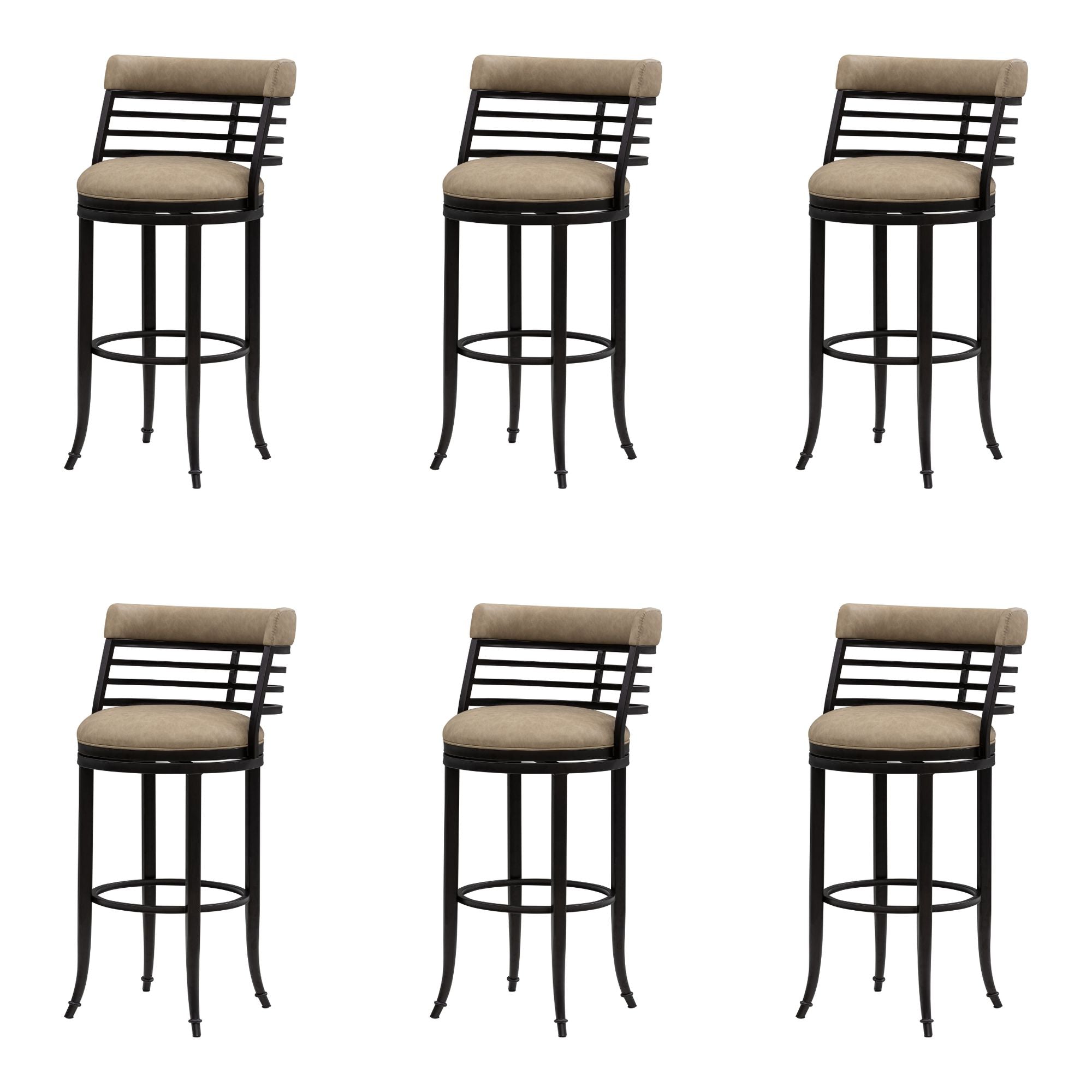 Telia - Upholstered Swivel Bar Height Barstool