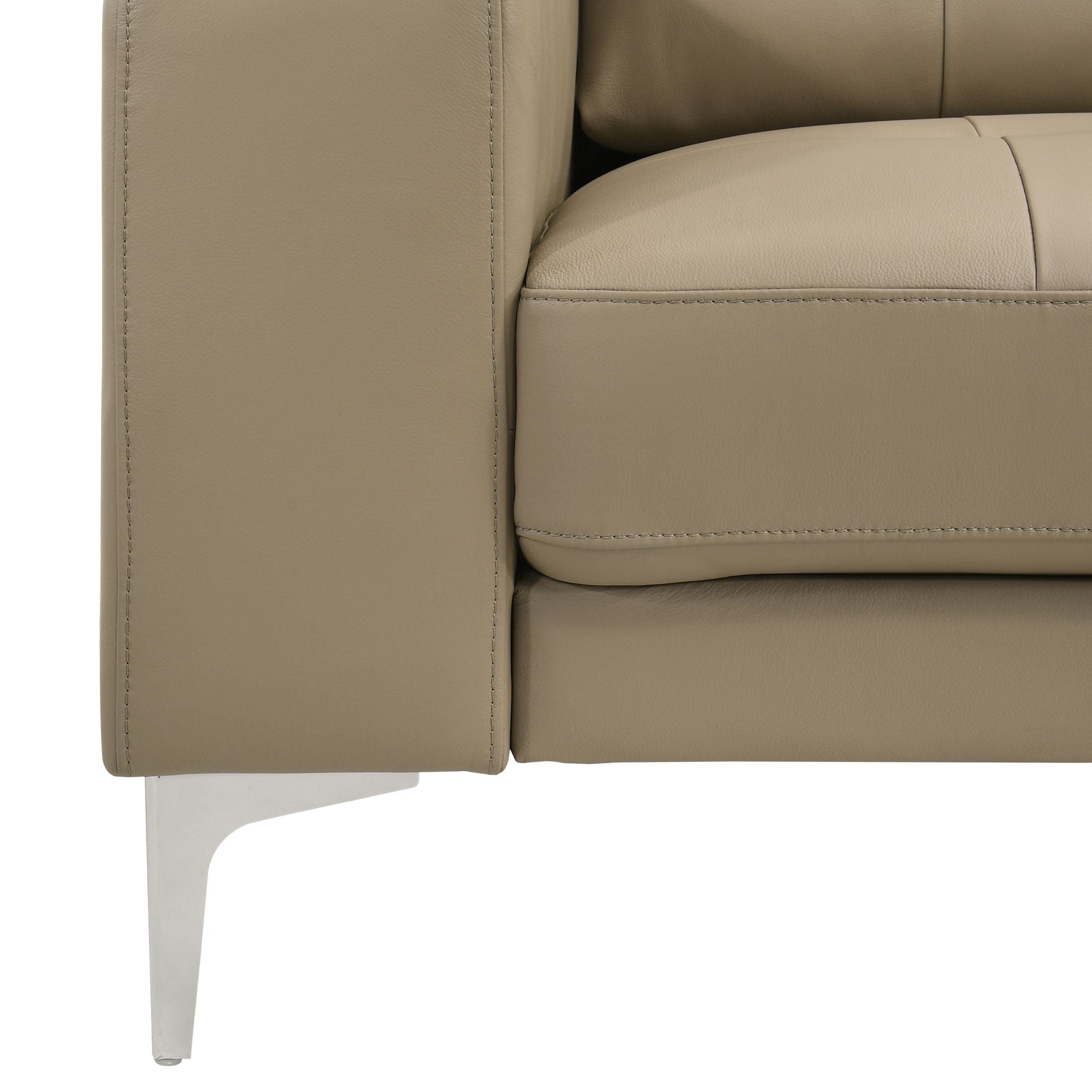 Pimentel - Leather Sectional Sofa With Tufted Back And Track Arms