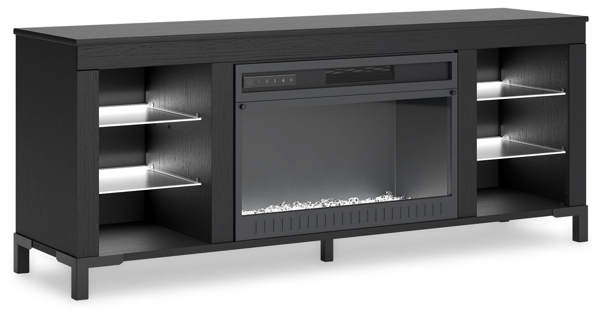 Cayberry - TV Stand With Fireplace - Black