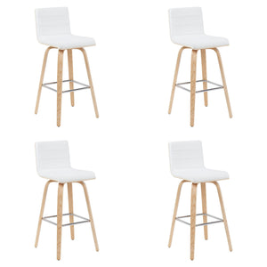 Vienna - Modern Swivel Bar Height Stool - Patterned Oak Wood Frame