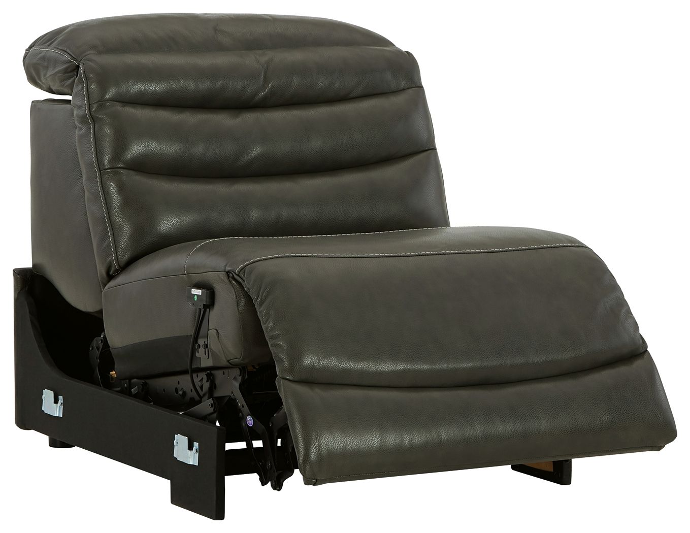 Center Line - PWR Armless REC w/Adj Headrest - Dark Gray
