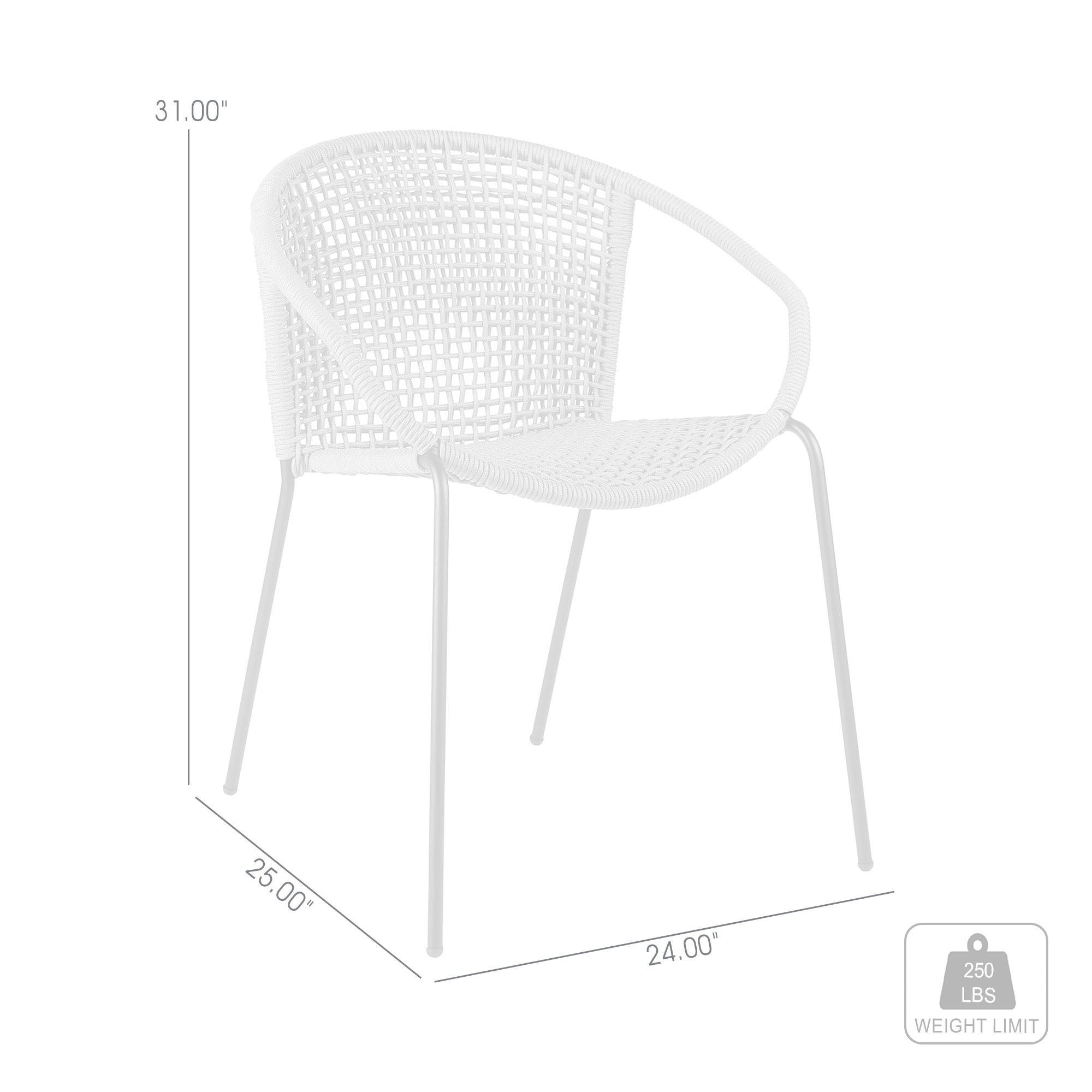 Snack - Indoor / Outdoor Stackable Steel Dining Chair (Set of 2)