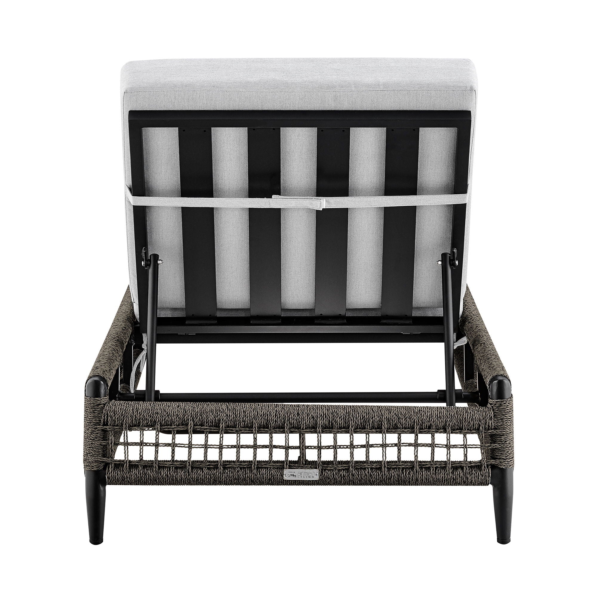 Alegria - Outdoor Patio Adjustable Chaise Lounge Chair In Aluminum With Gray Rope And Cushions