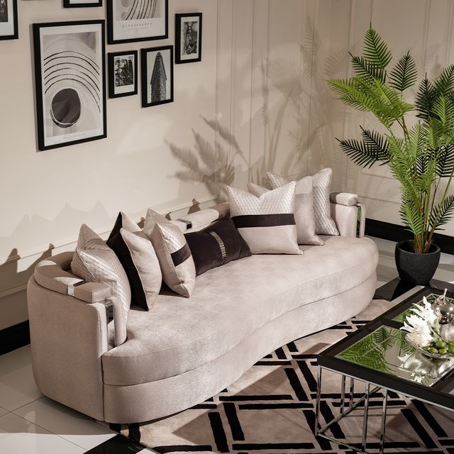 Carmela - Mansion Sofa - Zinc / Chrome