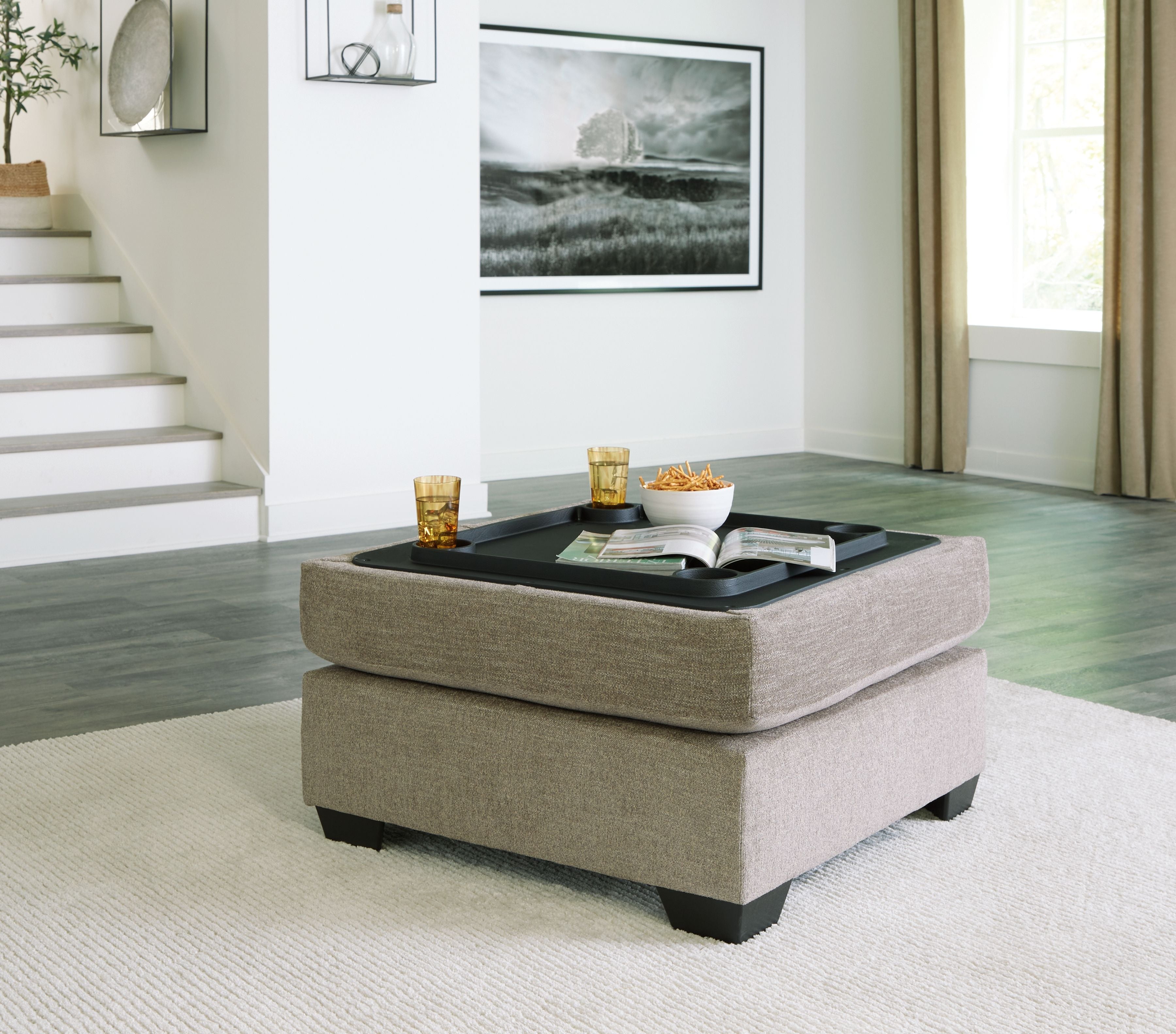 Creswell - Ottoman With Storage - Stone