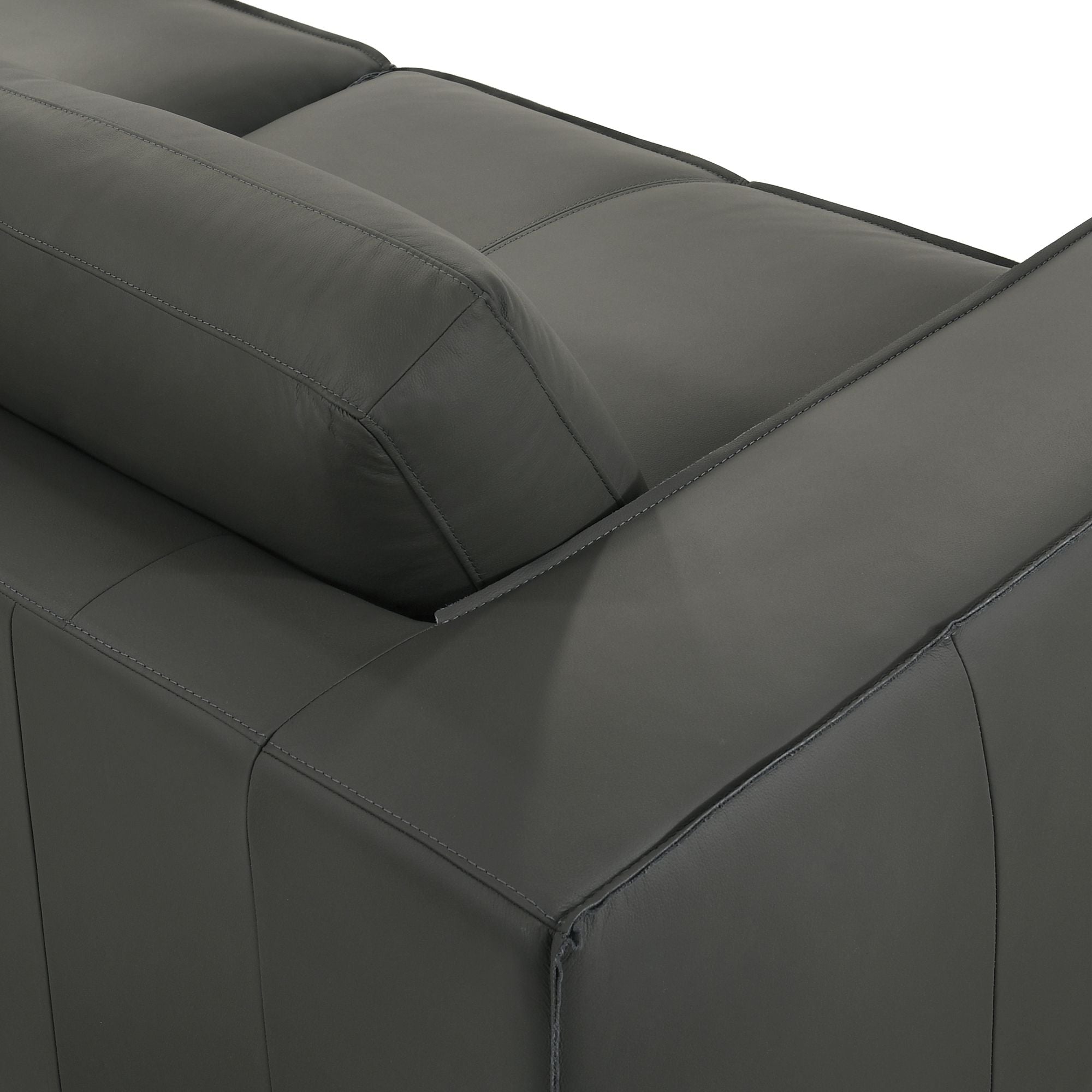 Clayton - Leather Loveseat With Track Arms