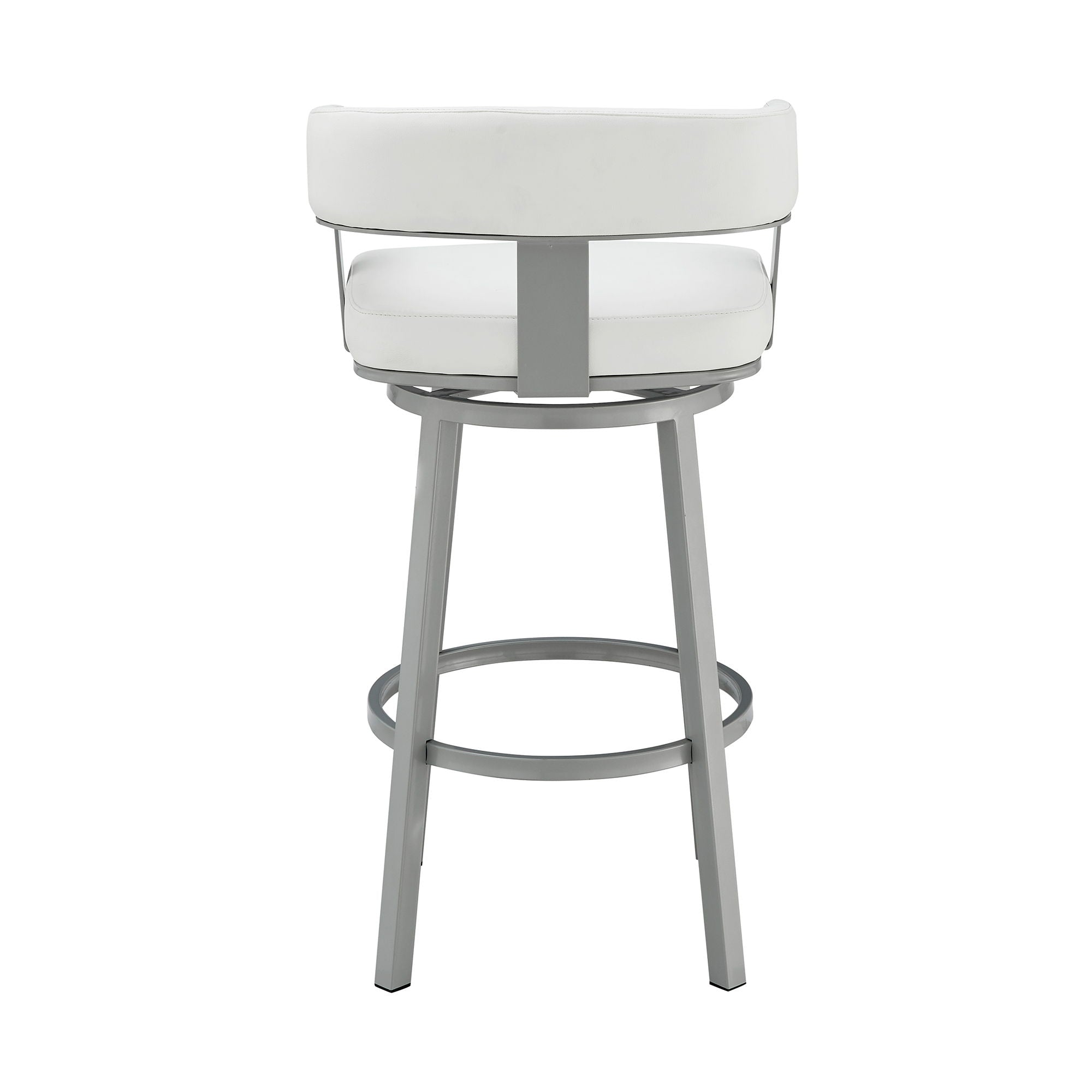 Lorin - 26" Counter Height Swivel Bar Stool - Silver / White