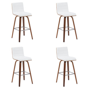 Vienna - Modern Swivel Bar Height Stool - Walnut Finished Wood Frame